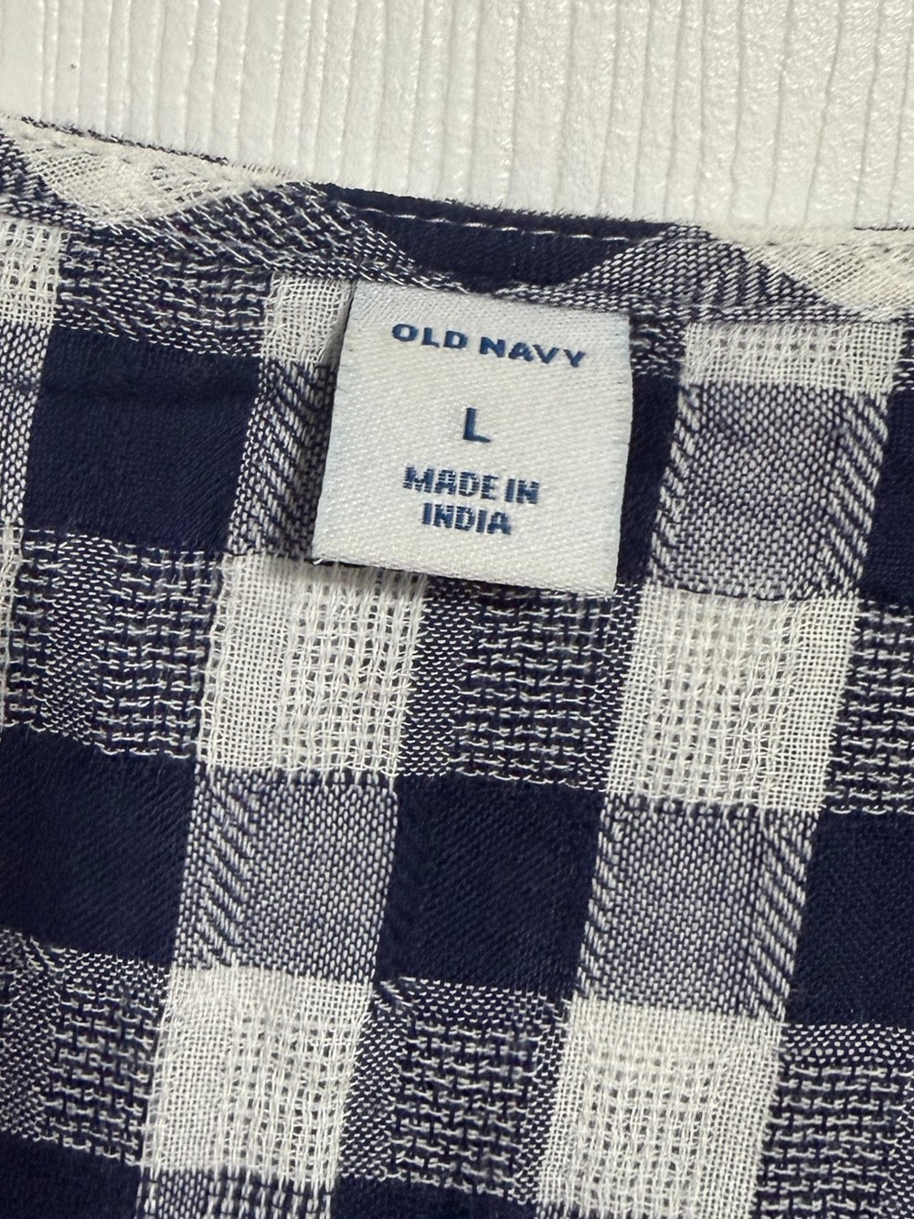 Old Navy Navy and White Gingham Midi Dress - Picture 2 of 3